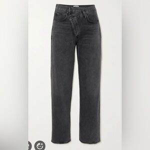 Agolde Criss Cross Women’s Tapered Jeans in dark grey